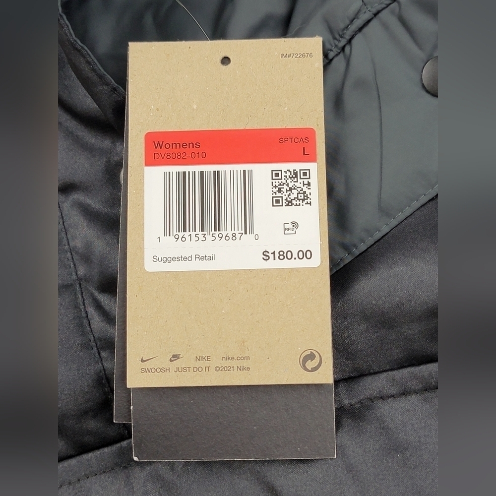 Nike Circa 96 Women's Black Hooded Jacket Size Large DV8082-010 New - Picture 5 of 9